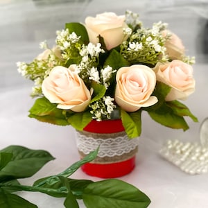Centerpiece for tables, Babys breath Rose table centerpiece, Home decor, wedding table decorations, elegant wedding decor, Centerpieces