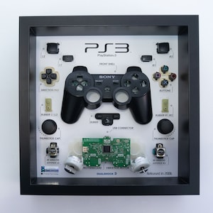Framed Play Station 3 Controller Disassembled Game Console Wall Art Gifts Home Decor Dualshock 3 Diorama Shadow Box Sixaxis