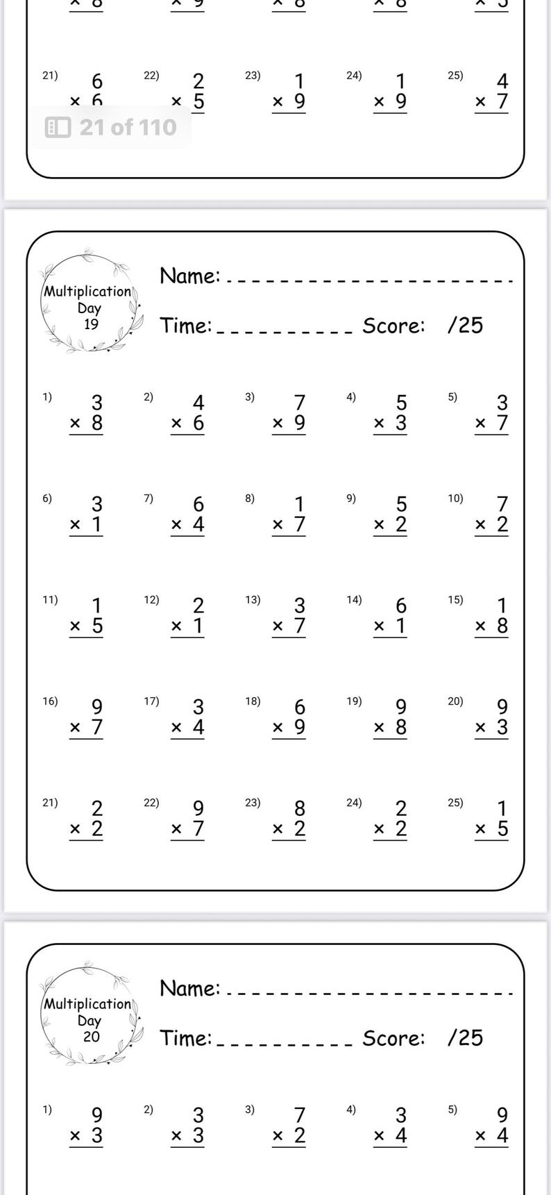 Maths Multiplication Workbook: 100 Days of Practice, Key Stage 1 & 2 - Etsy