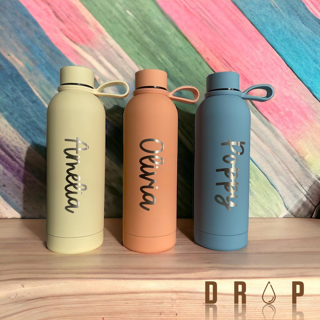 Personalised Insulated Water Bottle With Name Laser Engraved Stainless ...