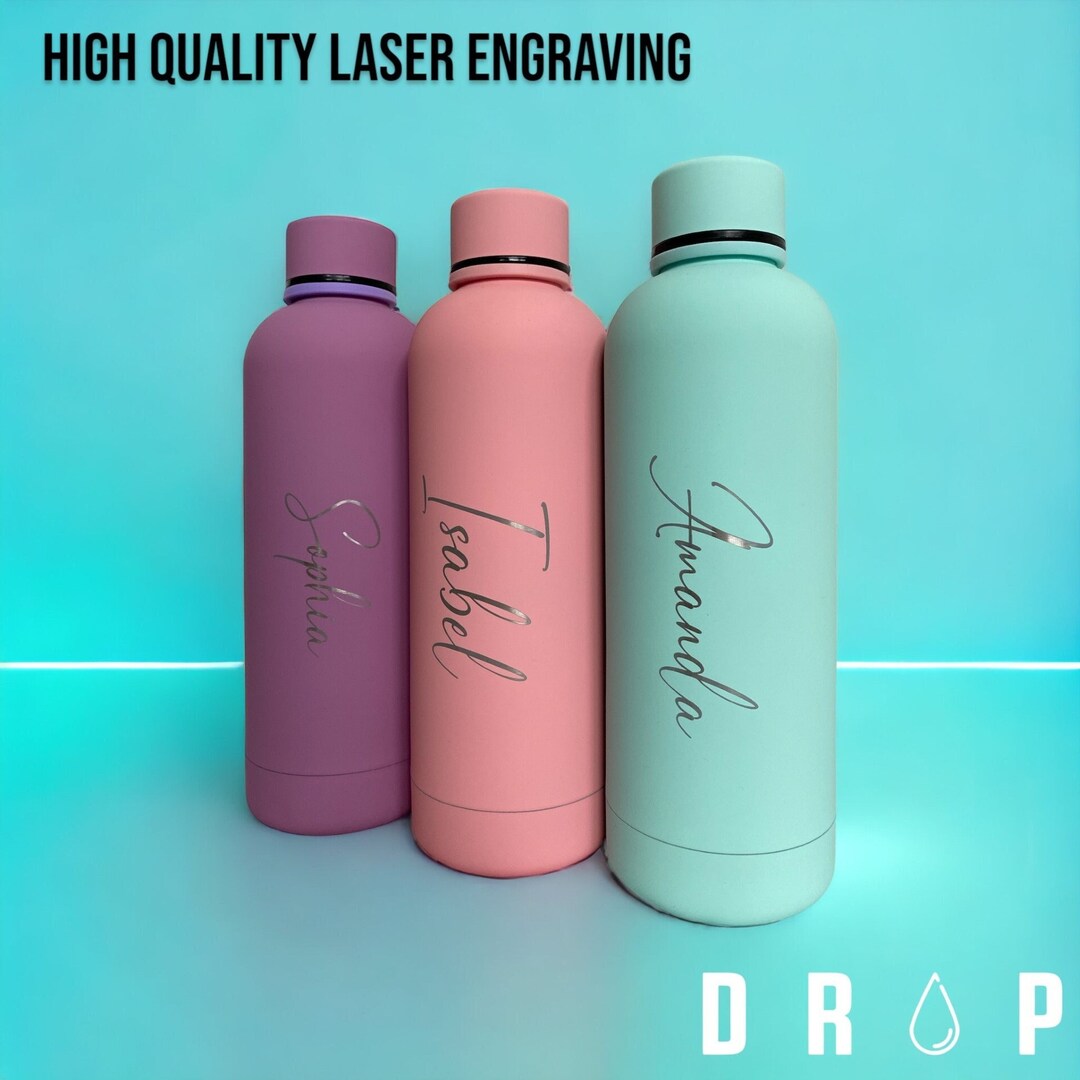 Water Bottle Laser Engraved Stainless Steel Insulated Bottle Etsy UK