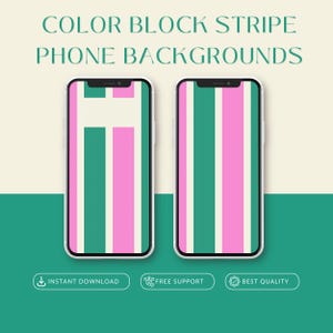 Sfondo per smartphone a strisce a blocchi di colore / Sfondo per dispositivi mobili iOS Apple Android / Download digitale Stampa dipinta a mano a colori vivaci