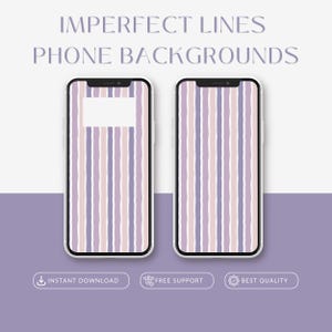 Sfondo per smartphone con linee imperfette / Schermata iniziale a strisce per iPhone / Schermata di blocco Android con linee artistiche / Motivo digitale dipinto a mano