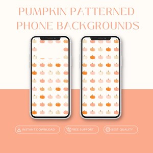 Autumn Halloween Pumpkin Patterned Smartphone Wallpaper | Fall Pumpkin Patch iPhone Android Phone Background | Digital Download