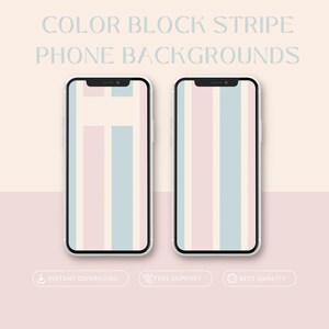 Sfondo per smartphone a strisce a blocchi di colore / Sfondo per dispositivi mobili iOS Apple Android / Download digitale Stampa dipinta a mano a colori vivaci