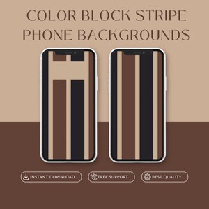 Sfondo per smartphone a strisce a blocchi di colore / Sfondo per dispositivi mobili iOS Apple Android / Download digitale Stampa dipinta a mano a colori vivaci