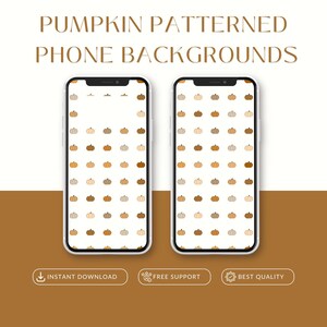 Autumn Halloween Pumpkin Patterned Smartphone Wallpaper | Fall Pumpkin Patch iPhone Android Phone Background | Digital Download