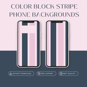 Sfondo per smartphone a strisce a blocchi di colore / Sfondo per dispositivi mobili iOS Apple Android / Download digitale Stampa dipinta a mano a colori vivaci