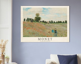 Claude Monet Vintage Kunst Wand Kunst Wohnkultur Holzdruck Das Mohnfeld bei Argenteuil 1873