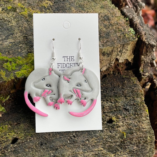 CLAY EARRINGS | Lightweight | Statement Piece |  Screaming Possums  | Hypoallergenic