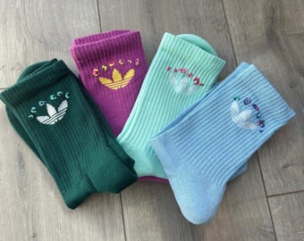 Broderade Crew-strumpor