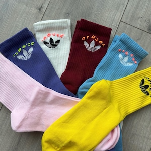 Medium Embroidered Crew Socks