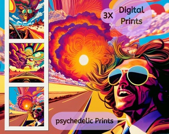 Hunter S Thompson-Inspired Wall Art Bundle: Fear and Loathing in Vegas Edition, print on demand wall art Poster design, Instant download