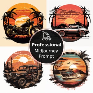Midjourney Prompt, Erstellen Sie Vintage-Designs für T-Shirts, Aufkleber, Tassen, professionelle digitale Ai-generierte Kunst, Sofortiger Download
