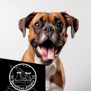 Boxer dog portraits Midjourney AI prompt