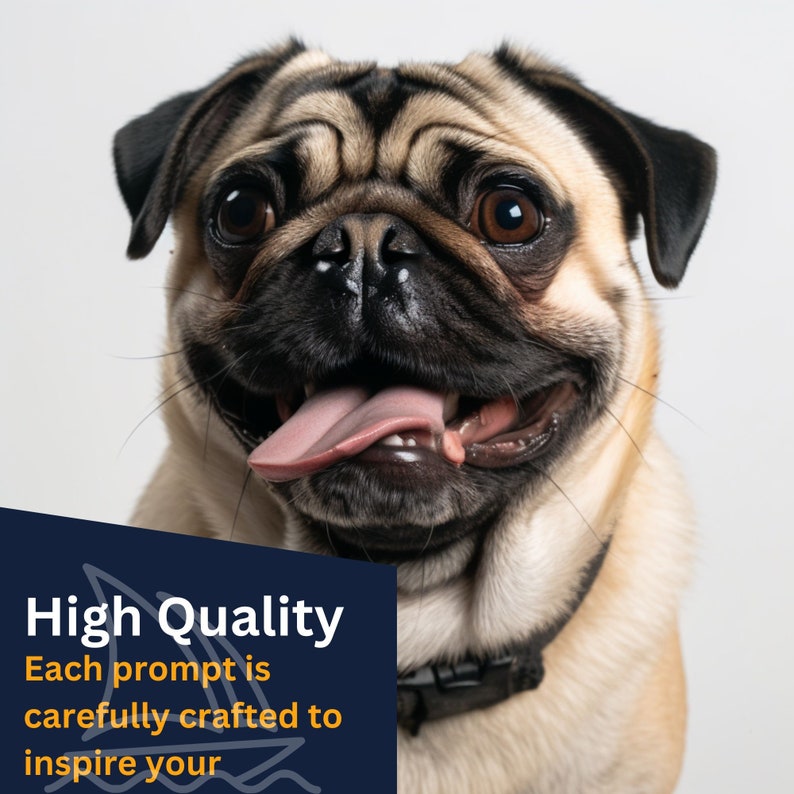 Pug dog portraits Midjourney AI prompt