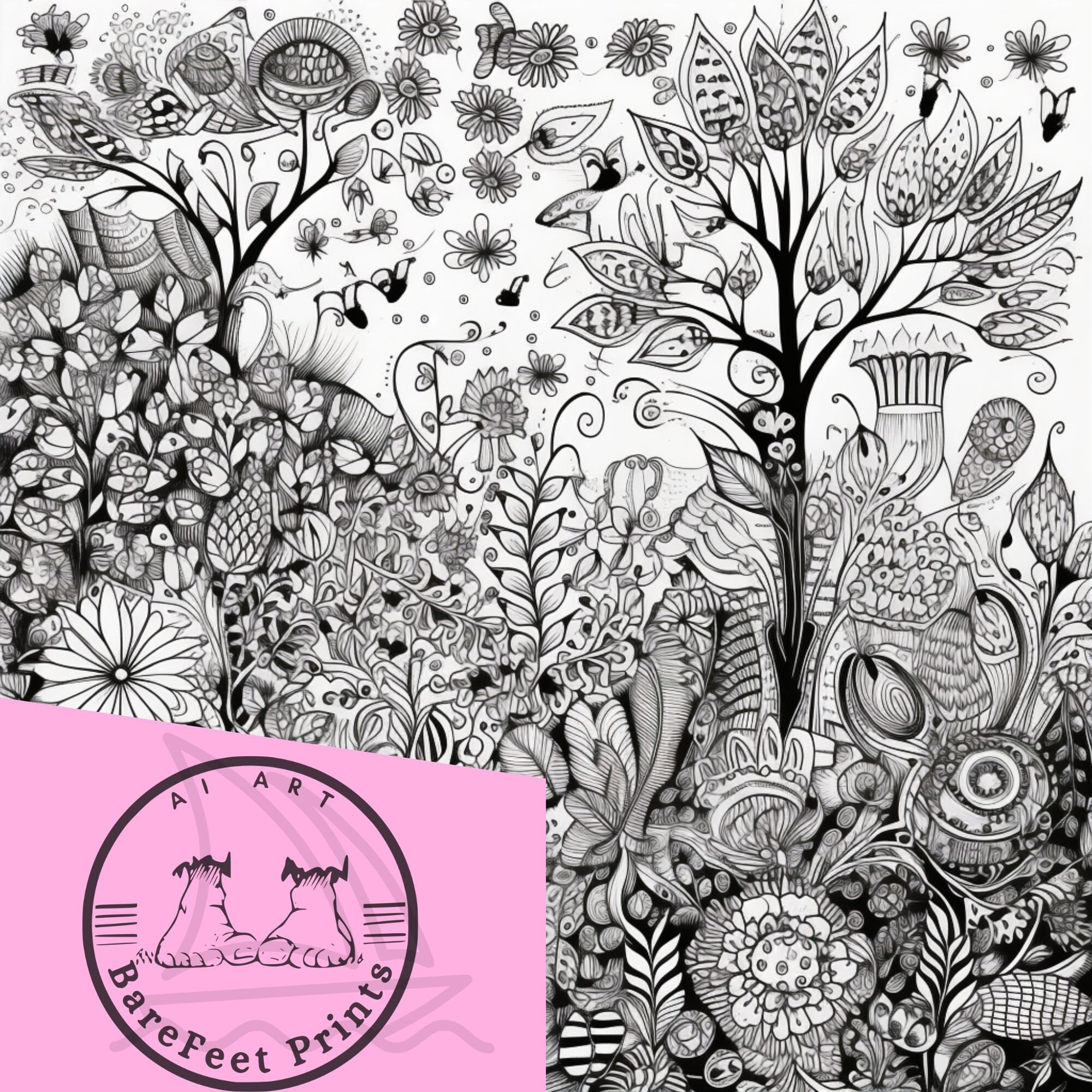 Adult Coloring Page in Doodle Style Graphic by ekradesign