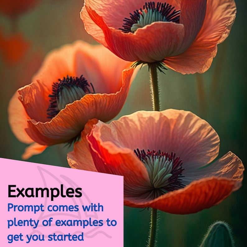 Puede incluir: Tres delicadas flores de amapola de color naranja claro con centros oscuros, en foco, sobre un fondo verde borroso.