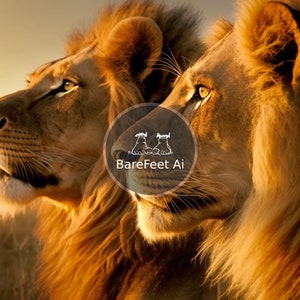 Lions Realistic National Geographic animal wall art portrait Midjourney prompt