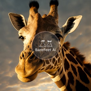 Giraffe Realistic National Geographic animal wall art portrait Midjourney prompt