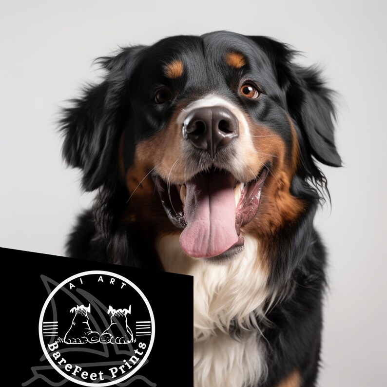 Burmese mountain dog portraits Midjourney AI prompt