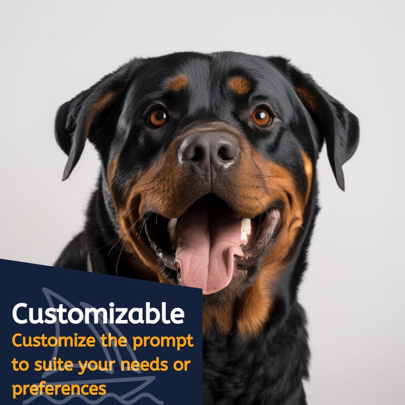 Rottweiler dog portraits Midjourney AI prompt