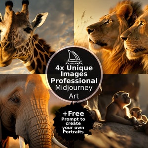 Realistic National Geographic animal wall art portrait Midjourney prompt