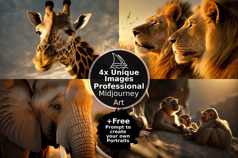 Realistic National Geographic animal wall art portrait Midjourney prompt
