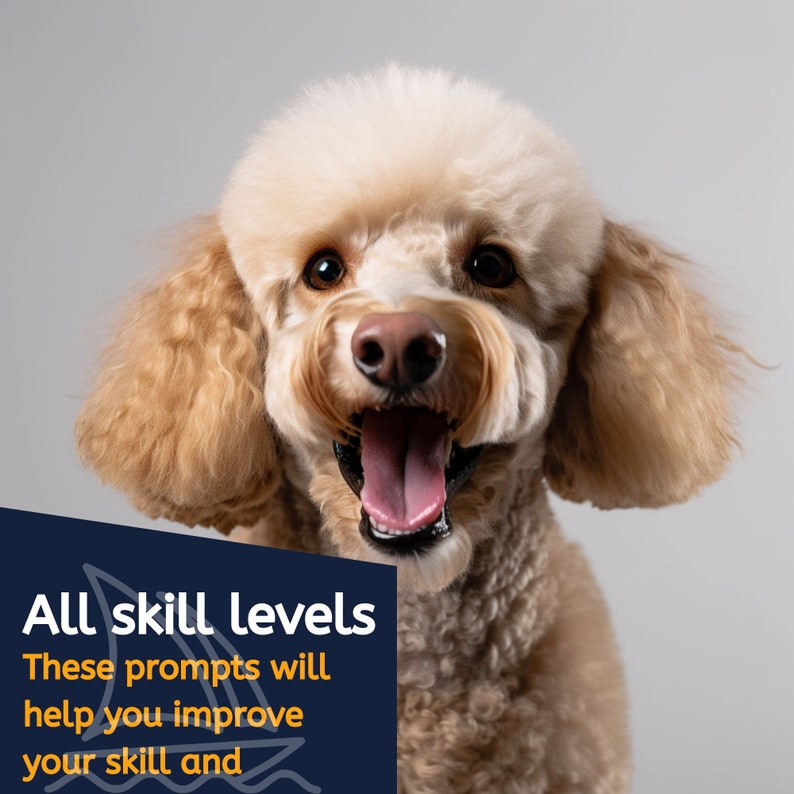 Poodle dog portraits Midjourney AI prompt