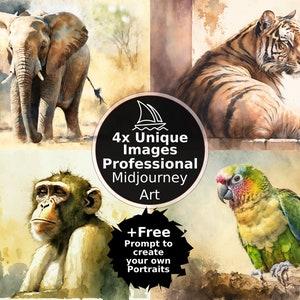 Aviso a mitad del viaje, Retratos de arte de pared de animales en acuarela, diseño de impresión de carteles digitales Ai profesionales, Ilustración de libros, Descarga instantánea