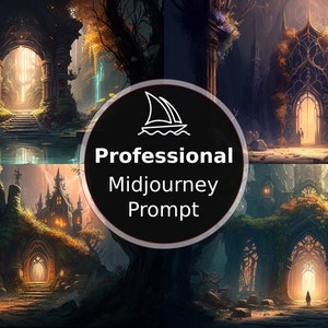Create epic fantasy landscapes with 3 scene option sets and 5 prompt examples, AI Midjourney Professional, Digital Ai Art, wall art