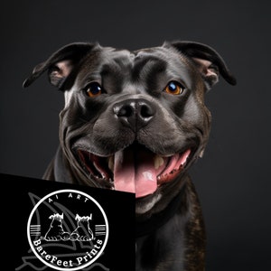 Staffordshire bull terrier dog portraits Midjourney AI prompt