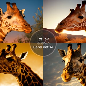Giraffe Realistic National Geographic animal wall art portrait Midjourney prompt