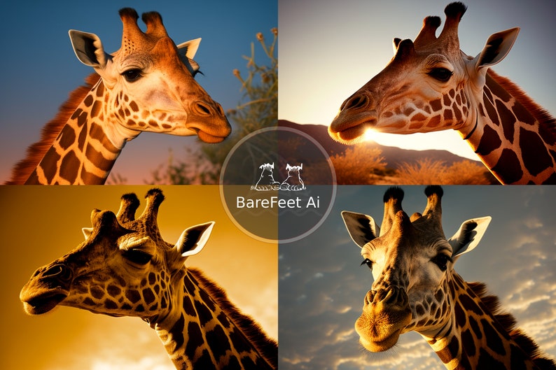 Giraffe Realistic National Geographic animal wall art portrait Midjourney prompt