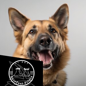 Alsatian dog portraits Midjourney AI prompt
