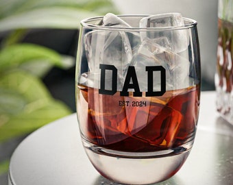 Fathers Day Whiskey Glass, Custom Father's Day Gift For Dad, Personalized Whiskey Glass, Personalized Whiskey Glasses, Whiskey Lover Gift,