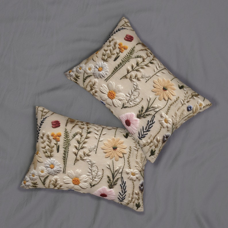 Wildflower Cotton Slub Pillow