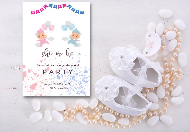 Gender Reveal Invitation, Baby Shower Invitation Message, Baby Shower