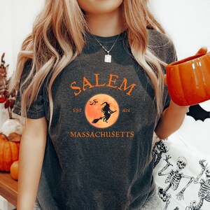 Halloween Comfort Colors Shirt, Hocus Pocus Sanderson Sisters, Salem Massachusetts Witch T-Shirt, Halloween Gift, Fall Shirt, Pumpkin Season