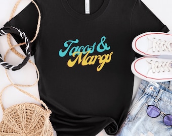 Tacos and Margs T-Shirt for Cinco De Mayo, Margarita Lovers, Tacos and Tequila Festival Tee, Mexican Fiesta, Spicy Margarita Tee, Drinking T