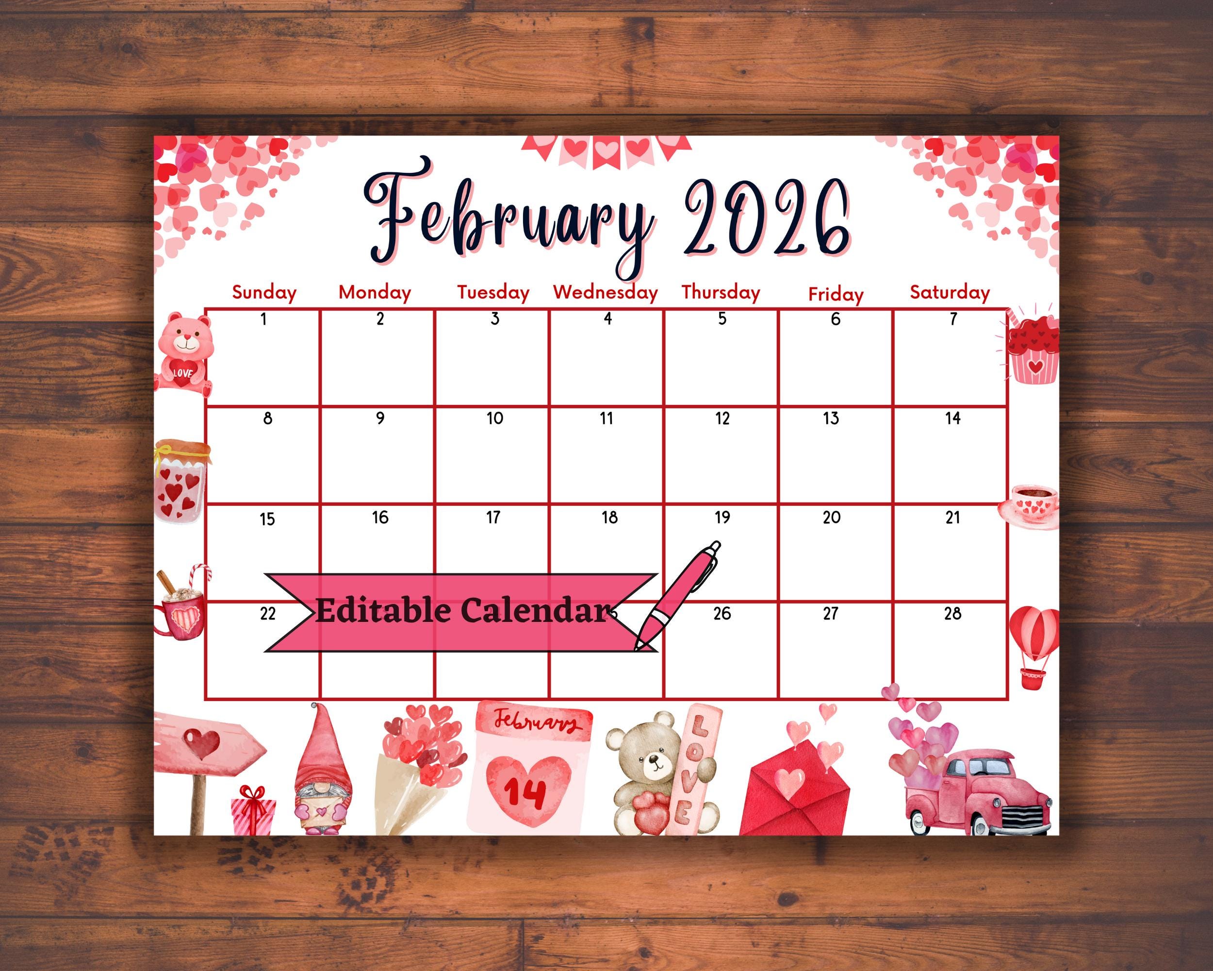 Calendrier De Bureau 2026 Floral - Design élégant Avec Motifs Fleurs - Agenda Semainier Pour Organisation Et Décoration