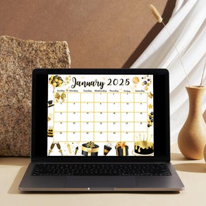 Editable Fillable January 2025 Calendar for Happy New Year, Printable ...