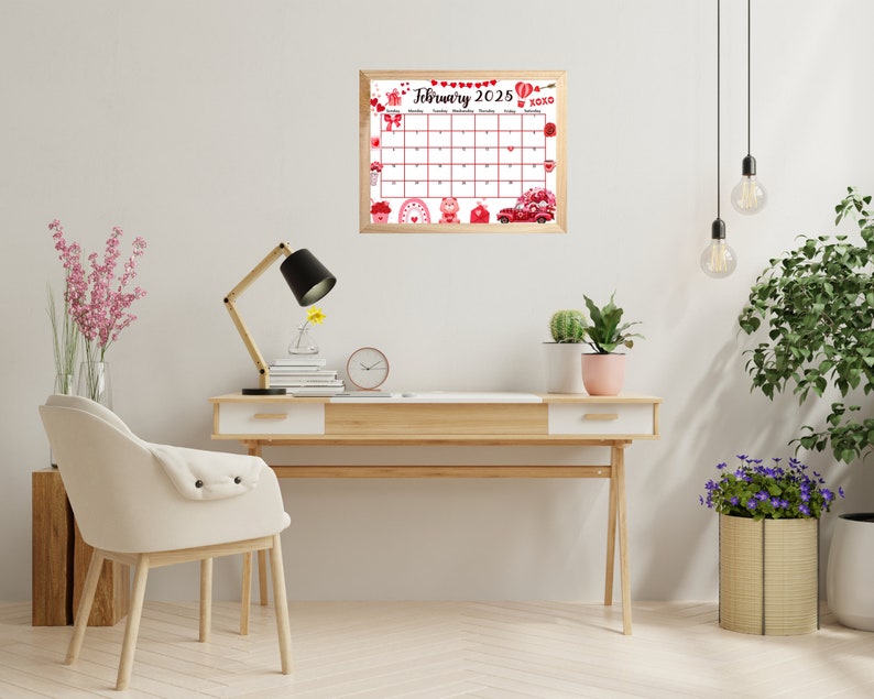 Editable Fillable February 2025 Calendar for Valentines Day, Printable Planner With Lovely Gifts