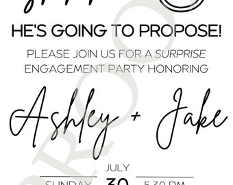 Personalized Surprise Engagement Invitation PNG file