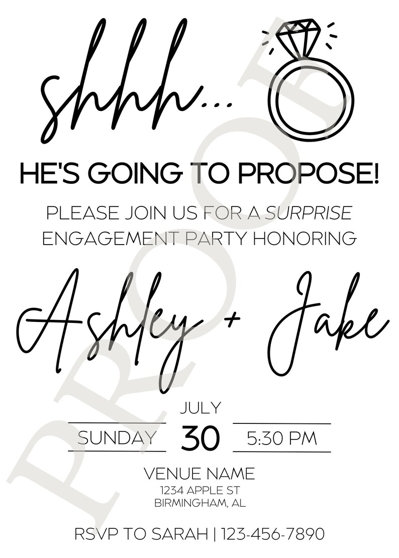 Personalized Surprise Engagement Invitation PNG File Etsy