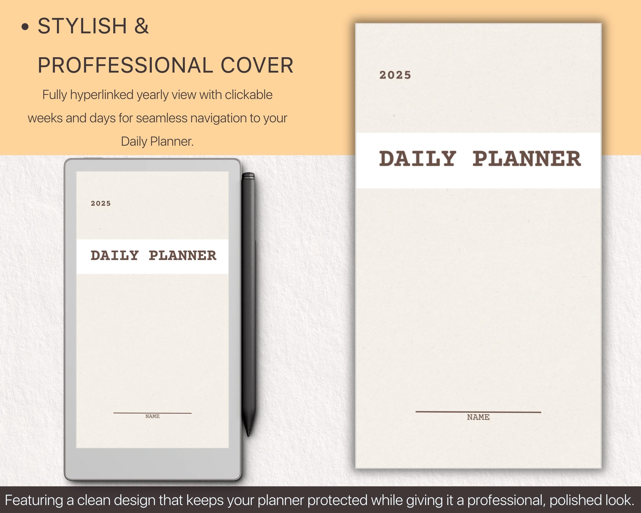 Daily Planner for Remarkable Paper Pro Move Tablets, Eink Templates ...