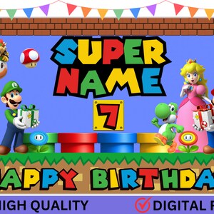 Super Mario Bros Backdrop, Super Mario Party, Mario Backdrop Digital  Download, Super Mario Bros Theme Birthday Party, Mario Decorations 