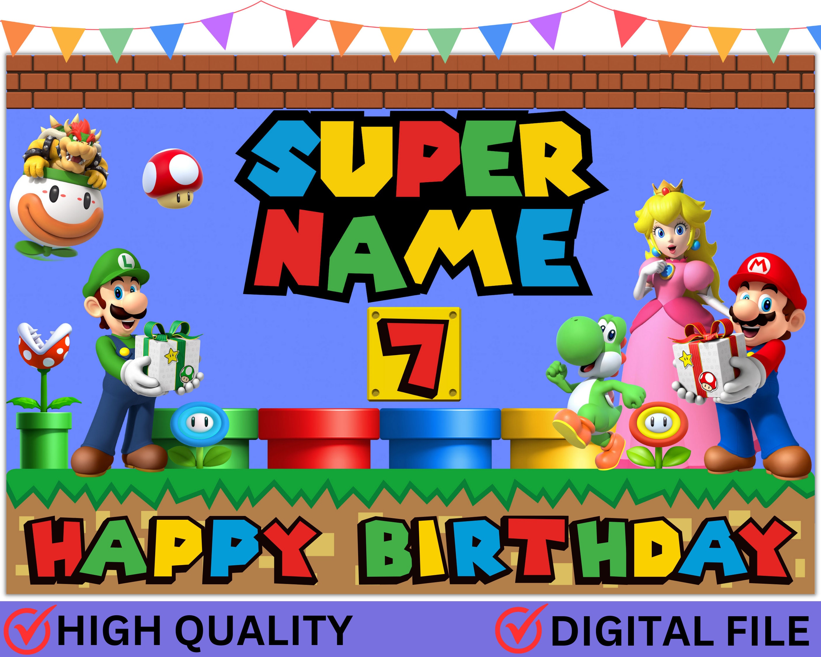 Banner compleanno Super Mario – PandaInvitiSocial