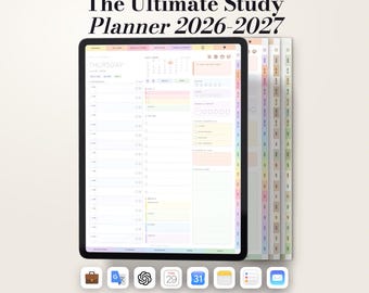 2026-2027 The Ultimate Study Planner Portrait, GoodNotes Study Planner, Student Planner, 146 Templates, 3 Colours, Dated Academic Planner