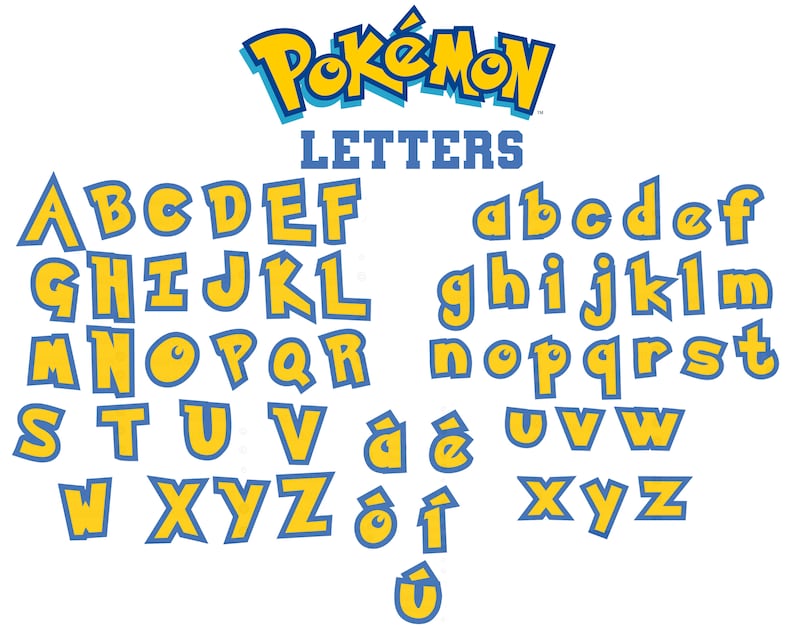 Pokemon Fuente Svg, Pokemon Alfabeto Letra SVG Pokemon Números Svg, Pokemon letras svg, Pokemon svg Pokemon Alfabeto png Pokemon Números png imagen 2